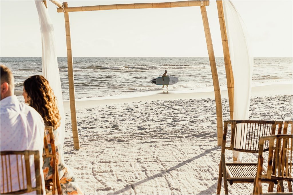 Inlet Beach Intimate Wedding Paddle Board Photo
