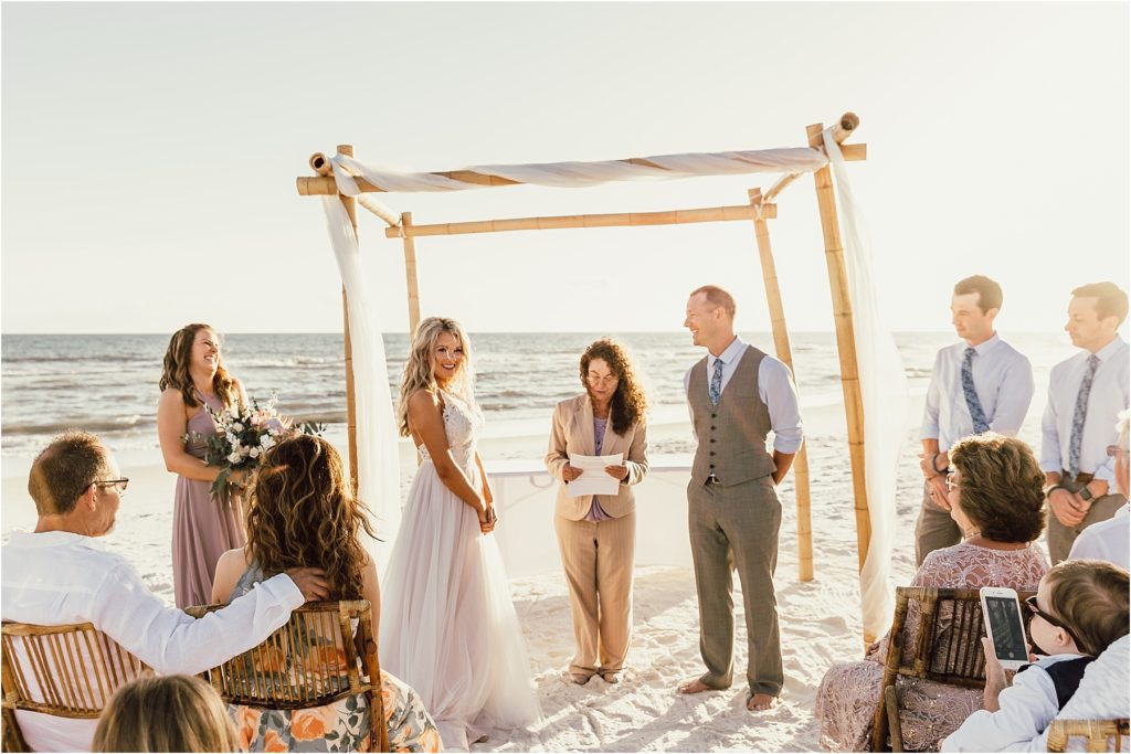 Inlet Beach Intimate Wedding Bamboo Altar Photo