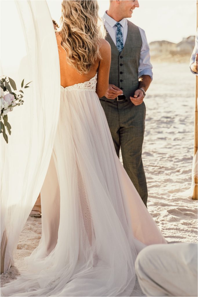 Inlet Beach Intimate Wedding Exchanging Rings Photo
