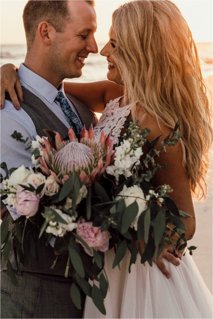 Inlet Beach Intimate Wedding Bride and Groom Blooming Buds 30A Bouquet Photo