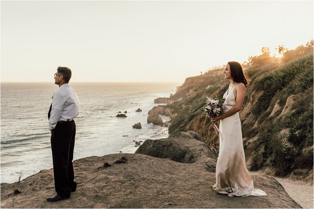 First Look Wedding On Cliff Photos