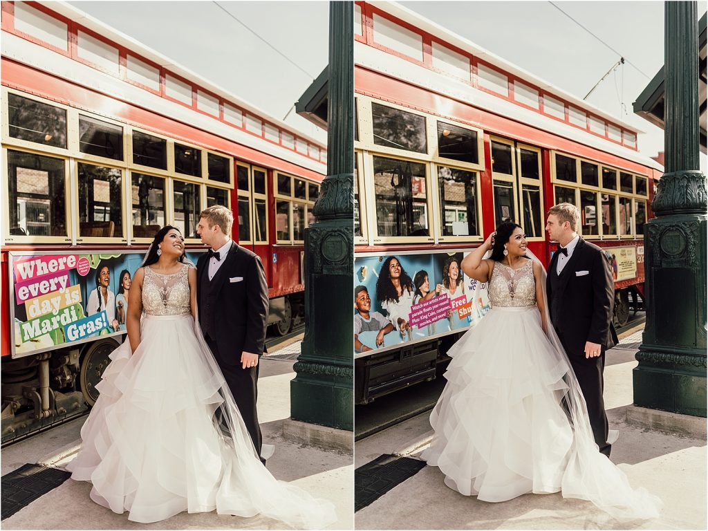 City Park New Orleans Wedding Trolley Photos