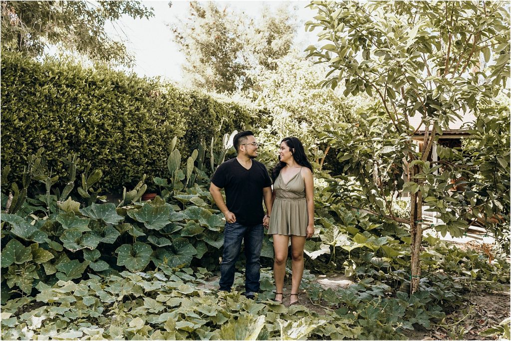 Palm Springs Engagement Session Home Garden Photos