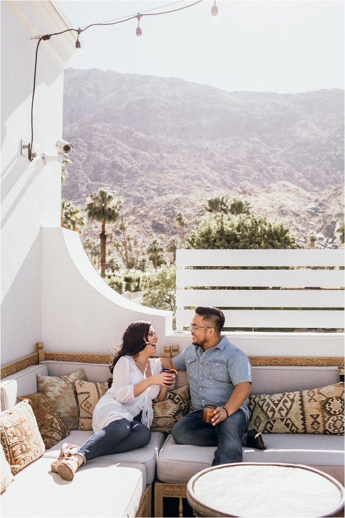 Palm Springs Engagement Session Bar Photos