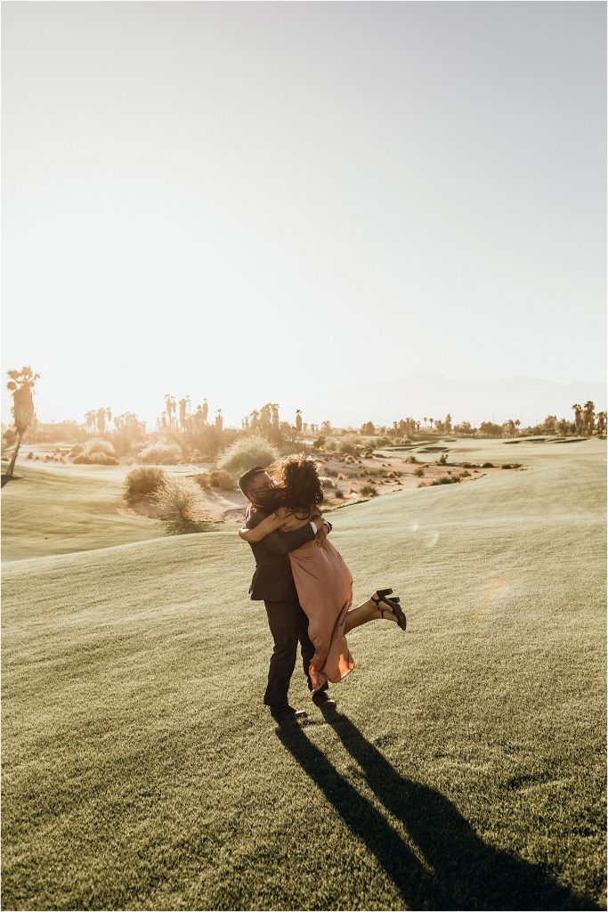 Palm Springs Engagement Session Golf Course Photos